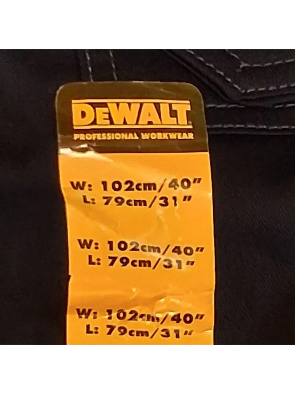 DeWalt Pro Tradesman Stretch Pants Black 40 / 31 Cordura Fabric Durable